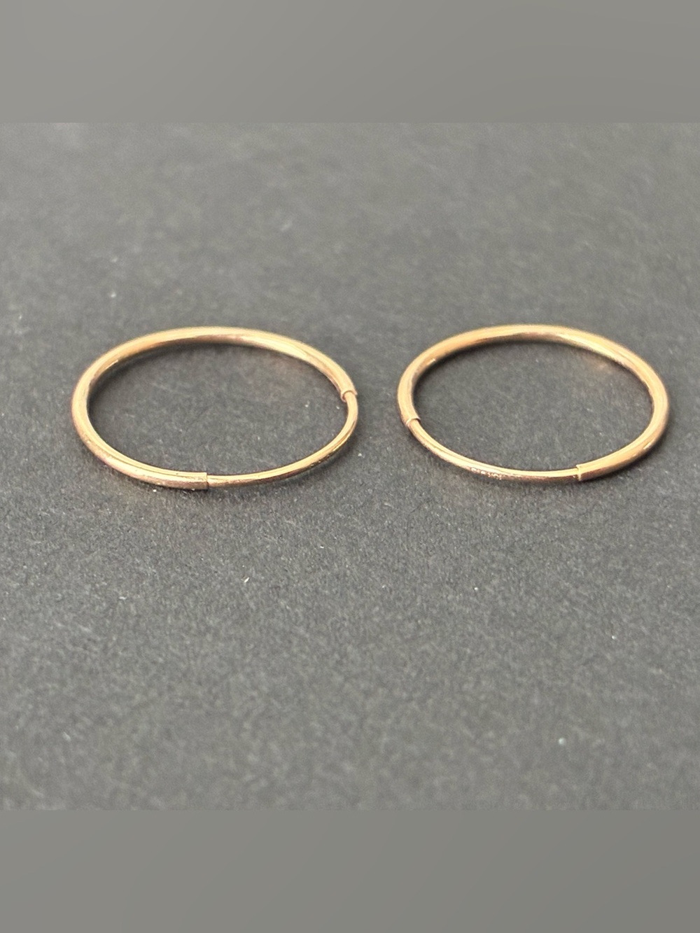10K Gold  Hoop Earrings - Minimalist - 12.2mm